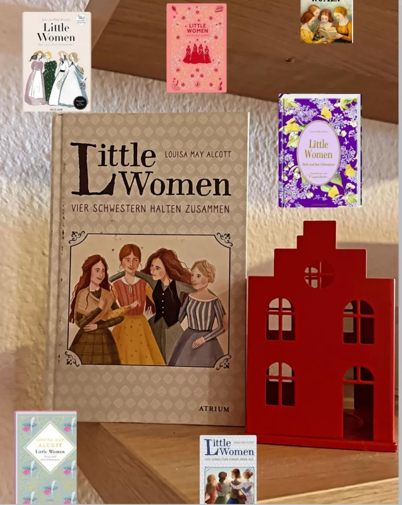 Das Buch "Little Women" mit einer Karikatur der vier Schwestern auf dem Cover.