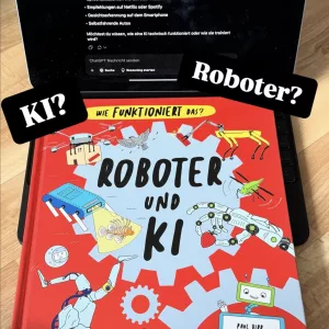 Das Cover zeigt eine Roboterhand, einen Hunderoboter, eine Drone und einen menschlichen Roboter der Handstand macht.