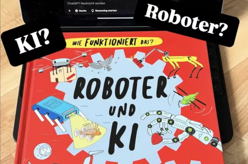 Das Cover zeigt eine Roboterhand, einen Hunderoboter, eine Drone und einen menschlichen Roboter der Handstand macht.